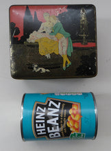 Load image into Gallery viewer, Pretty 1930s ART DECO Sweetie / Confectionary Tin with Cupids and Lovers in a French Louis XV Garden
