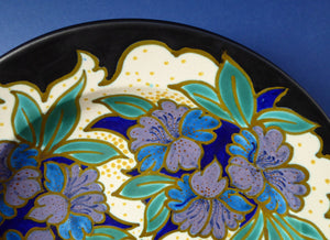 Large ART DECO Gouda Pottery Wall Plate or Charger. Rarer Hasler Pattern; c 1928