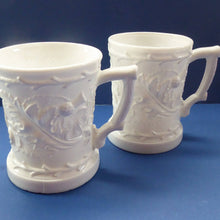 Load image into Gallery viewer, 1880S Antique Davidsons White Milk Glass Mug - Thistle Pattern
