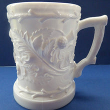 Load image into Gallery viewer, 1880S Antique Davidsons White Milk Glass Mug - Thistle Pattern
