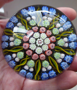 Vintage Scottish Perthshire Paperweight 10 Spoles Millefiori