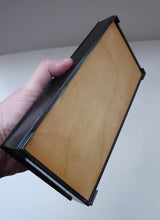 Load image into Gallery viewer, Strange SCANDINAVIAN Bronze and Wooden Desktop Cigarette Box: Images on the Lid Showing Wine Making Scenes
