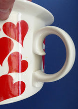 Load image into Gallery viewer, GUSTAVSBERG, Sweden. Rare 1960s Massive Oversized Cup with Red Love Hearts Decoration
