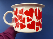 Load image into Gallery viewer, GUSTAVSBERG, Sweden. Rare 1960s Massive Oversized Cup with Red Love Hearts Decoration
