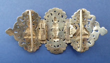 Load image into Gallery viewer, Old INDIAN / ASIAN SILVER Sectional Large Belt Buckle; Decorated with Indian Deities Standing in a Foliate Garden
