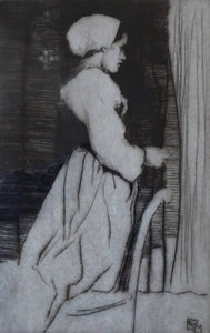 William Lee Hankey Etching Drypoint The Prayer Breton Peasant Girl