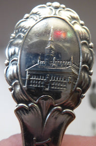 DANISH SILVER PLATE. Vintage Souvenir Caddy Spoon. Copenhagen Finial designs by Axel Prip