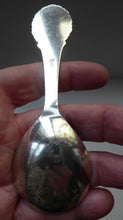 Load image into Gallery viewer, DANISH SILVER PLATE. Vintage Souvenir Caddy Spoon. Copenhagen Finial designs by Axel Prip

