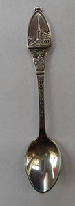 DANISH SILVER PLATE. Set of Six Vintage Souvenir Spoons. Copenhagen Finial designs by Axel Prip with Lighthouse Mark