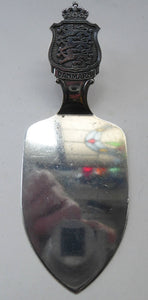 DANISH SILVER PLATE. Vintage Souvenir Cake Slice or Server. Danish Coat of Arms Design by Axel Prip