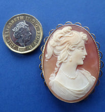 Load image into Gallery viewer, Vintage 9ct Gold Hallmarked CAMEO BROOCH. Signed A&amp;Cs. Nicely Carved and in Good Condition.
