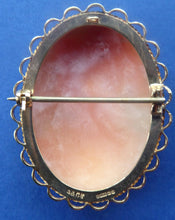 Load image into Gallery viewer, Vintage 9ct Gold Hallmarked CAMEO BROOCH. Signed A&amp;Cs. Nicely Carved and in Good Condition.
