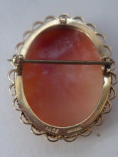 Load image into Gallery viewer, Vintage 9ct Gold Hallmarked CAMEO BROOCH. Signed A&amp;Cs. Nicely Carved and in Good Condition.
