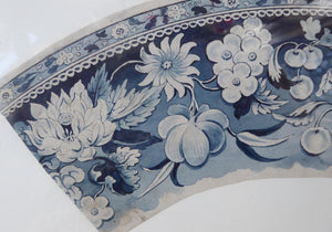 ORIGINAL GEORGIAN Watercolour.  RARE Early 19th Century Grisaille Floral Designs for Plate Border Decorations: B