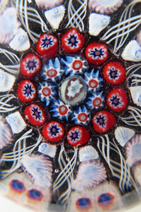 Scottish Glass - Strathearn Millefiori Canes and Latticino Ten Spoke Paperweight