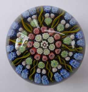Vintage Scottish Perthshire Paperweight 10 Spoles Millefiori
