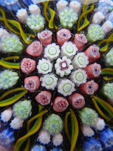 Vintage Scottish Perthshire Paperweight 10 Spoles Millefiori