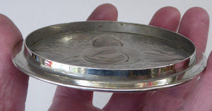 Pretty GLASGOW SCHOOL Lidded Circular Box with Glasgow Rose Motif. In the manner of Margaret Gilmour