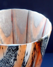 Load image into Gallery viewer, Large Mid Century Italian ZEBRA Stripe Orange and White Tubular Shaped Vase
