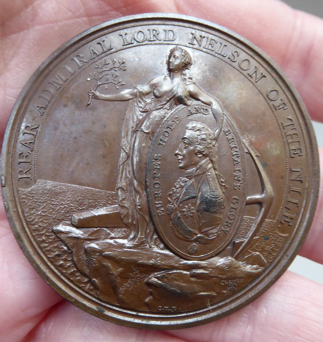NELSON MEDAL. Extremely Rare Commemorative Bronze Davison Medal for the Battle of the Nile, 1798