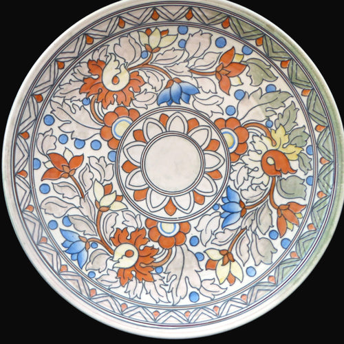 Charlotte Rhead Tube Lined Charger for Crown Ducal. 17 inches diameter