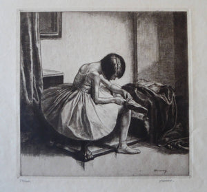 Herbert Johnson Harvey Child of the Ballet 1920s Etching