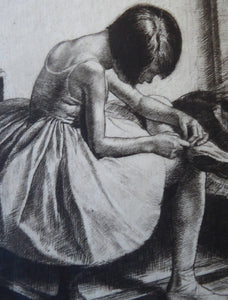 Herbert Johnson Harvey Child of the Ballet 1920s Etching