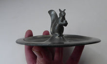 Load image into Gallery viewer, 1930s JUST ANDERSEN Danish Pewter Dish with Finely Modelled Squirrel Centrepiece
