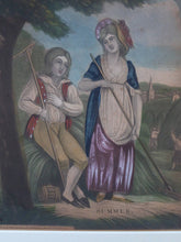 Load image into Gallery viewer, Georgian 18th Century Mezzotint the Seasons. Sping and Summer
