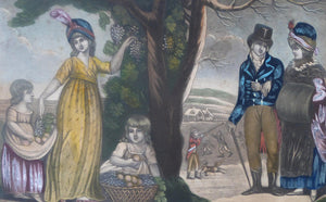Georgian 18th Century Mezzotint the Seasons. Autumn and Winter