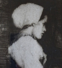 Load image into Gallery viewer, William Lee Hankey Etching Drypoint The Prayer Breton Peasant Girl
