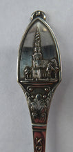 Load image into Gallery viewer, DANISH SILVER PLATE. Set of Six Vintage Souvenir Spoons. Copenhagen Finial designs by Axel Prip with Lighthouse Mark
