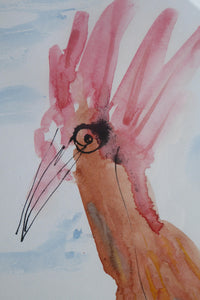 JP Donleavy Signed Watercolour Painting for Sale. The Cock