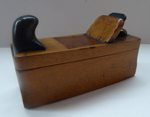 Antique NOVELTY Snuff Puzzle Box in the Shape of a Carpenter's Woodworking Plane