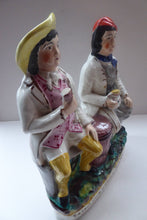 Load image into Gallery viewer, SCOTTISH Theme. Large Figure Group of Tam O&#39;Shanter and Souter Johnnie Figurine (from Robert Burns Poem) by SAMPSON SMITH; c1890s
