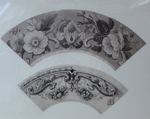 Load image into Gallery viewer, ORIGINAL GEORGIAN Watercolour.  RARE Early 19th Century Grisaille Floral Designs for Plate Border Decorations: G
