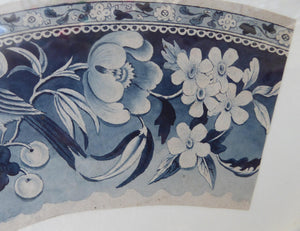 ORIGINAL GEORGIAN Watercolour.  RARE Early 19th Century Grisaille Floral Designs for Plate Border Decorations: B