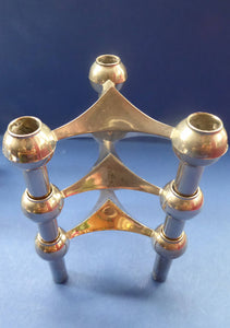 1960s SPACE AGE Set of 15 Matching German CHROME Nagel Candlesticks. With Rarer Central Base Unit