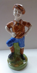 SCOTTISH POTTERY: 1920s Figurine of Wee Macgregor in Football Strip. Britannia Pottery, Glasgow