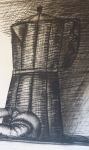 John Jack Kox Still Life Charcoal Drawing Scottish Art