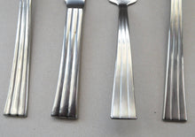 Load image into Gallery viewer, Vintage SWEDISH GENSE 1940s Stainless Steel THEBE Pattern Cutlery. Rare Four Piece Serving Set designed by Folke Arstrom
