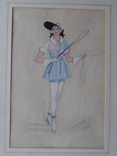 Load image into Gallery viewer, 1930s ART DECO Watercolour Theatrical COSTUME Study by Irene Segalla
