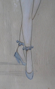 1930s ART DECO Watercolour Theatrical COSTUME Study by Irene Segalla