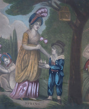 Load image into Gallery viewer, Georgian 18th Century Mezzotint the Seasons. Sping and Summer
