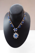 Load image into Gallery viewer, 1950s Vintage Hollywood Style Diamante Faux Sapphire Necklace
