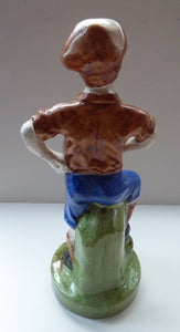 SCOTTISH POTTERY: 1920s Figurine of Wee Macgregor in Football Strip. Britannia Pottery, Glasgow