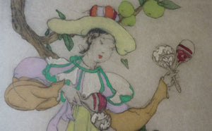 Elyse Ashe Lord Colour Etching Lady Playing Maracas