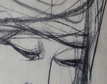 Load image into Gallery viewer, 1960s Nigel Lambourne Black Chalk Nude Study Drawing
