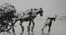 Load image into Gallery viewer, George Soper 1920s Original Pencil Signed Etching Carting Seaweed
