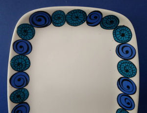 RARE Norwegian FIGGJO FLINT Saturn Pattern Smaller Oblong Dish. Kirsten Dekor Range;  1960s